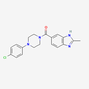 molecular formula C19H19ClN4O B11134234 [4-(4-chlorophenyl)piperazin-1-yl](2-methyl-1H-benzimidazol-6-yl)methanone 