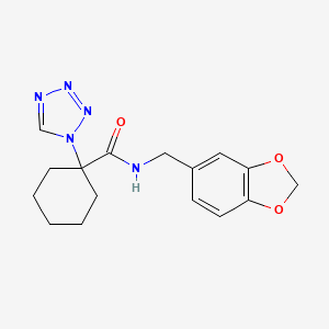 N-(1,3-benzodioxol-5-ylmethyl)-1-(1H-1,2,3,4-tetraazol-1-yl)-1-cyclohexanecarboxamide