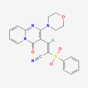 (2E)-3-[2-(morpholin-4-yl)-4-oxo-4H-pyrido[1,2-a]pyrimidin-3-yl]-2-(phenylsulfonyl)prop-2-enenitrile