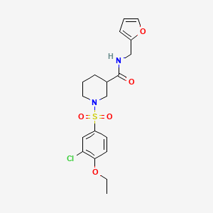 molecular formula C19H23ClN2O5S B11134310 1-(3-Chloro-4-ethoxybenzenesulfonyl)-N-[(furan-2-YL)methyl]piperidine-3-carboxamide 