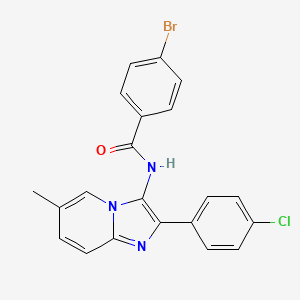 molecular formula C21H15BrClN3O B11134320 4-bromo-N-[2-(4-chlorophenyl)-6-methylimidazo[1,2-a]pyridin-3-yl]benzamide 