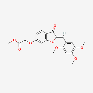 molecular formula C21H20O8 B11134323 Methyl 2-{3-oxo-2-[(2,4,5-trimethoxyphenyl)methylene]benzo[3,4-b]furan-6-yloxy}acetate 