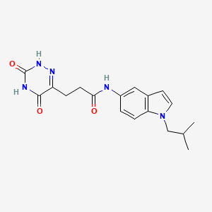 3-(3-hydroxy-5-oxo-4,5-dihydro-1,2,4-triazin-6-yl)-N-(1-isobutyl-1H-indol-5-yl)propanamide