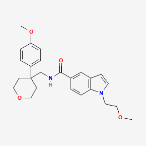 molecular formula C25H30N2O4 B11134340 1-(2-methoxyethyl)-N-{[4-(4-methoxyphenyl)tetrahydro-2H-pyran-4-yl]methyl}-1H-indole-5-carboxamide 