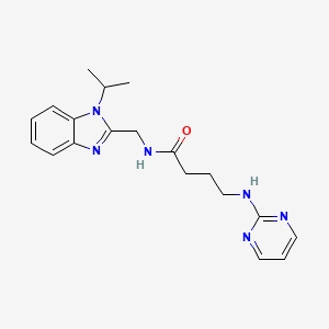 molecular formula C19H24N6O B11134368 N-[(1-isopropyl-1H-1,3-benzimidazol-2-yl)methyl]-4-(2-pyrimidinylamino)butanamide 