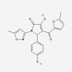 (4E)-4-[hydroxy(5-methylfuran-2-yl)methylidene]-5-(4-hydroxyphenyl)-1-(5-methyl-1,2-oxazol-3-yl)pyrrolidine-2,3-dione