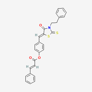 4-{(Z)-[4-oxo-3-(2-phenylethyl)-2-thioxo-1,3-thiazolidin-5-ylidene]methyl}phenyl (2E)-3-phenylprop-2-enoate