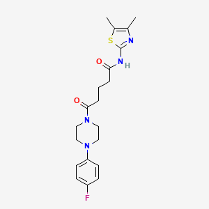 molecular formula C20H25FN4O2S B11134391 N-(4,5-dimethyl-1,3-thiazol-2-yl)-5-[4-(4-fluorophenyl)piperazino]-5-oxopentanamide 