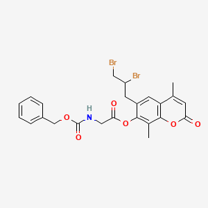 molecular formula C24H23Br2NO6 B11134399 6-(2,3-Dibromopropyl)-4,8-dimethyl-2-oxo-2H-chromen-7-YL {[(benzyloxy)carbonyl]amino}acetate 