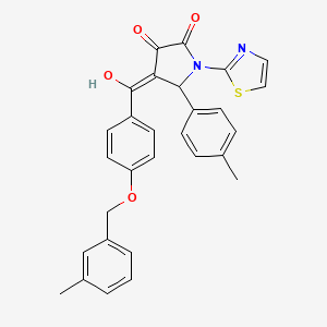 3-hydroxy-4-({4-[(3-methylbenzyl)oxy]phenyl}carbonyl)-5-(4-methylphenyl)-1-(1,3-thiazol-2-yl)-1,5-dihydro-2H-pyrrol-2-one