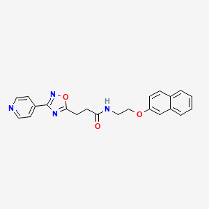 N-[2-(naphthalen-2-yloxy)ethyl]-3-[3-(pyridin-4-yl)-1,2,4-oxadiazol-5-yl]propanamide