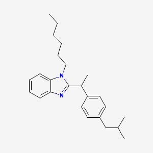 1-hexyl-2-{1-[4-(2-methylpropyl)phenyl]ethyl}-1H-benzimidazole