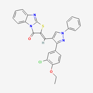 (2Z)-2-{[3-(3-chloro-4-ethoxyphenyl)-1-phenyl-1H-pyrazol-4-yl]methylidene}[1,3]thiazolo[3,2-a]benzimidazol-3(2H)-one