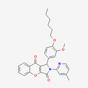 1-[4-(Hexyloxy)-3-methoxyphenyl]-2-(4-methylpyridin-2-yl)-1,2-dihydrochromeno[2,3-c]pyrrole-3,9-dione