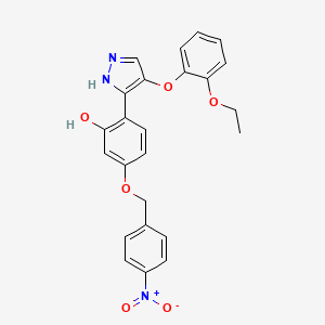 2-[4-(2-ethoxyphenoxy)-1H-pyrazol-3-yl]-5-[(4-nitrobenzyl)oxy]phenol