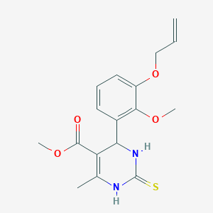 molecular formula C17H20N2O4S B11134485 Methyl 4-[2-methoxy-3-(prop-2-en-1-yloxy)phenyl]-6-methyl-2-thioxo-1,2,3,4-tetrahydropyrimidine-5-carboxylate 