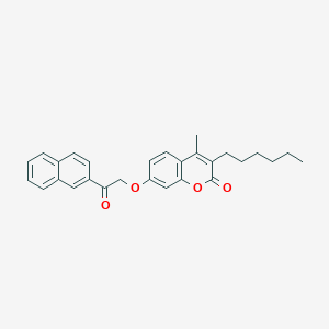 3-hexyl-4-methyl-7-[2-(naphthalen-2-yl)-2-oxoethoxy]-2H-chromen-2-one