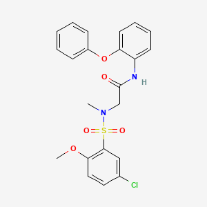 molecular formula C22H21ClN2O5S B11134520 N~2~-[(5-chloro-2-methoxyphenyl)sulfonyl]-N~2~-methyl-N-(2-phenoxyphenyl)glycinamide 