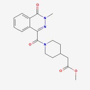 molecular formula C18H21N3O4 B11134532 Methyl {1-[(3-methyl-4-oxo-3,4-dihydrophthalazin-1-yl)carbonyl]piperidin-4-yl}acetate 