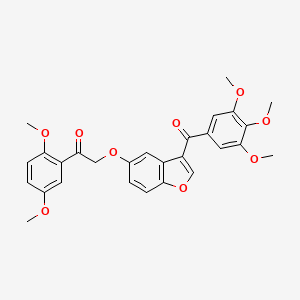 1-(2,5-Dimethoxyphenyl)-2-({3-[(3,4,5-trimethoxyphenyl)carbonyl]-1-benzofuran-5-yl}oxy)ethanone