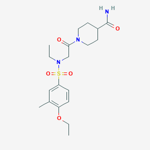 molecular formula C19H29N3O5S B11134545 1-{N-[(4-ethoxy-3-methylphenyl)sulfonyl]-N-ethylglycyl}piperidine-4-carboxamide 