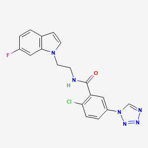 2-chloro-N-[2-(6-fluoro-1H-indol-1-yl)ethyl]-5-(1H-1,2,3,4-tetraazol-1-yl)benzamide