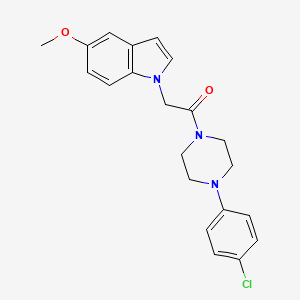 molecular formula C21H22ClN3O2 B11134565 1-[4-(4-chlorophenyl)piperazin-1-yl]-2-(5-methoxy-1H-indol-1-yl)ethanone 