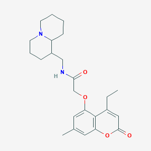 molecular formula C24H32N2O4 B11134580 2-[(4-ethyl-7-methyl-2-oxo-2H-chromen-5-yl)oxy]-N-(octahydro-2H-quinolizin-1-ylmethyl)acetamide 