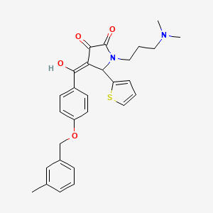 molecular formula C28H30N2O4S B11134594 1-[3-(dimethylamino)propyl]-3-hydroxy-4-({4-[(3-methylbenzyl)oxy]phenyl}carbonyl)-5-(thiophen-2-yl)-1,5-dihydro-2H-pyrrol-2-one 