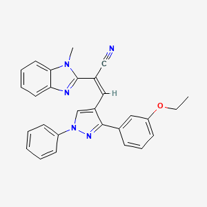 (2Z)-3-[3-(3-ethoxyphenyl)-1-phenyl-1H-pyrazol-4-yl]-2-(1-methyl-1H-benzimidazol-2-yl)prop-2-enenitrile