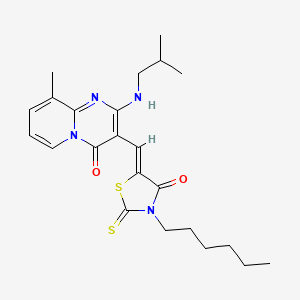 3-[(Z)-(3-hexyl-4-oxo-2-thioxo-1,3-thiazolidin-5-ylidene)methyl]-9-methyl-2-[(2-methylpropyl)amino]-4H-pyrido[1,2-a]pyrimidin-4-one