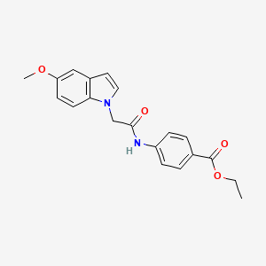 molecular formula C20H20N2O4 B11134616 ethyl 4-{[(5-methoxy-1H-indol-1-yl)acetyl]amino}benzoate 