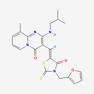 3-(2-furylmethyl)-5-{(Z)-1-[2-(isobutylamino)-9-methyl-4-oxo-4H-pyrido[1,2-a]pyrimidin-3-yl]methylidene}-2-thioxo-1,3-thiazolan-4-one