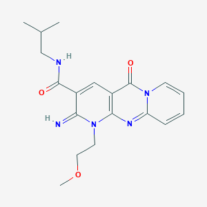 6-imino-7-(2-methoxyethyl)-N-(2-methylpropyl)-2-oxo-1,7,9-triazatricyclo[8.4.0.03,8]tetradeca-3(8),4,9,11,13-pentaene-5-carboxamide