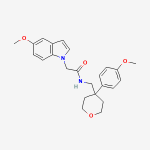 molecular formula C24H28N2O4 B11134659 2-(5-methoxy-1H-indol-1-yl)-N-{[4-(4-methoxyphenyl)tetrahydro-2H-pyran-4-yl]methyl}acetamide 