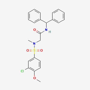 molecular formula C23H23ClN2O4S B11134678 N~2~-[(3-chloro-4-methoxyphenyl)sulfonyl]-N-(diphenylmethyl)-N~2~-methylglycinamide 