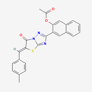 3-[(5Z)-5-(4-methylbenzylidene)-6-oxo-5,6-dihydro[1,3]thiazolo[3,2-b][1,2,4]triazol-2-yl]naphthalen-2-yl acetate