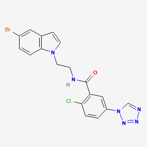 molecular formula C18H14BrClN6O B11134684 N-[2-(5-bromo-1H-indol-1-yl)ethyl]-2-chloro-5-(1H-1,2,3,4-tetraazol-1-yl)benzamide 