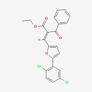 molecular formula C22H16Cl2O4 B11134685 ethyl (2E)-3-[5-(2,5-dichlorophenyl)furan-2-yl]-2-(phenylcarbonyl)prop-2-enoate 