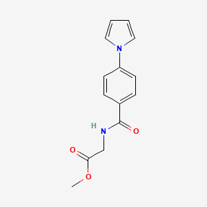 molecular formula C14H14N2O3 B11134709 methyl N-[4-(1H-pyrrol-1-yl)benzoyl]glycinate 