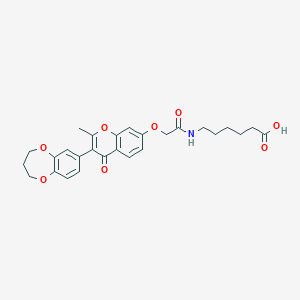 6-[({[3-(3,4-dihydro-2H-1,5-benzodioxepin-7-yl)-2-methyl-4-oxo-4H-chromen-7-yl]oxy}acetyl)amino]hexanoic acid