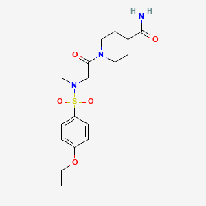 molecular formula C17H25N3O5S B11134727 1-{N-[(4-ethoxyphenyl)sulfonyl]-N-methylglycyl}piperidine-4-carboxamide 