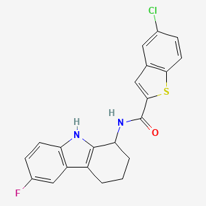 molecular formula C21H16ClFN2OS B11134747 5-chloro-N-(6-fluoro-2,3,4,9-tetrahydro-1H-carbazol-1-yl)-1-benzothiophene-2-carboxamide 