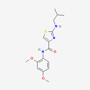 molecular formula C16H21N3O3S B11134767 N-(2,4-dimethoxyphenyl)-2-(isobutylamino)-1,3-thiazole-4-carboxamide 