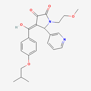 molecular formula C23H26N2O5 B11134774 3-hydroxy-1-(2-methoxyethyl)-4-{[4-(2-methylpropoxy)phenyl]carbonyl}-5-(pyridin-3-yl)-1,5-dihydro-2H-pyrrol-2-one 