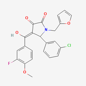 molecular formula C23H17ClFNO5 B11134801 5-(3-chlorophenyl)-4-[(3-fluoro-4-methoxyphenyl)carbonyl]-1-(furan-2-ylmethyl)-3-hydroxy-1,5-dihydro-2H-pyrrol-2-one 