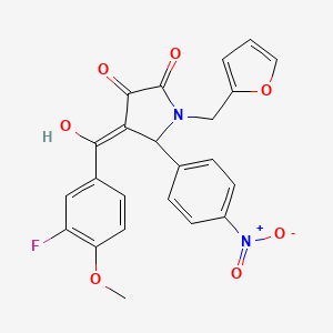 molecular formula C23H17FN2O7 B11134809 4-(3-fluoro-4-methoxybenzoyl)-1-[(furan-2-yl)methyl]-3-hydroxy-5-(4-nitrophenyl)-2,5-dihydro-1H-pyrrol-2-one 