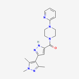 molecular formula C19H23N7O B11134819 [4-(pyridin-2-yl)piperazin-1-yl](1',3',5'-trimethyl-1'H,2H-3,4'-bipyrazol-5-yl)methanone 