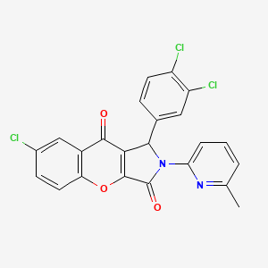 molecular formula C23H13Cl3N2O3 B11134822 7-Chloro-1-(3,4-dichlorophenyl)-2-(6-methylpyridin-2-yl)-1,2-dihydrochromeno[2,3-c]pyrrole-3,9-dione 