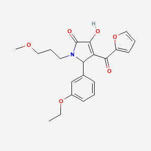 molecular formula C21H23NO6 B11134825 5-(3-ethoxyphenyl)-4-(2-furylcarbonyl)-3-hydroxy-1-(3-methoxypropyl)-1,5-dihydro-2H-pyrrol-2-one 